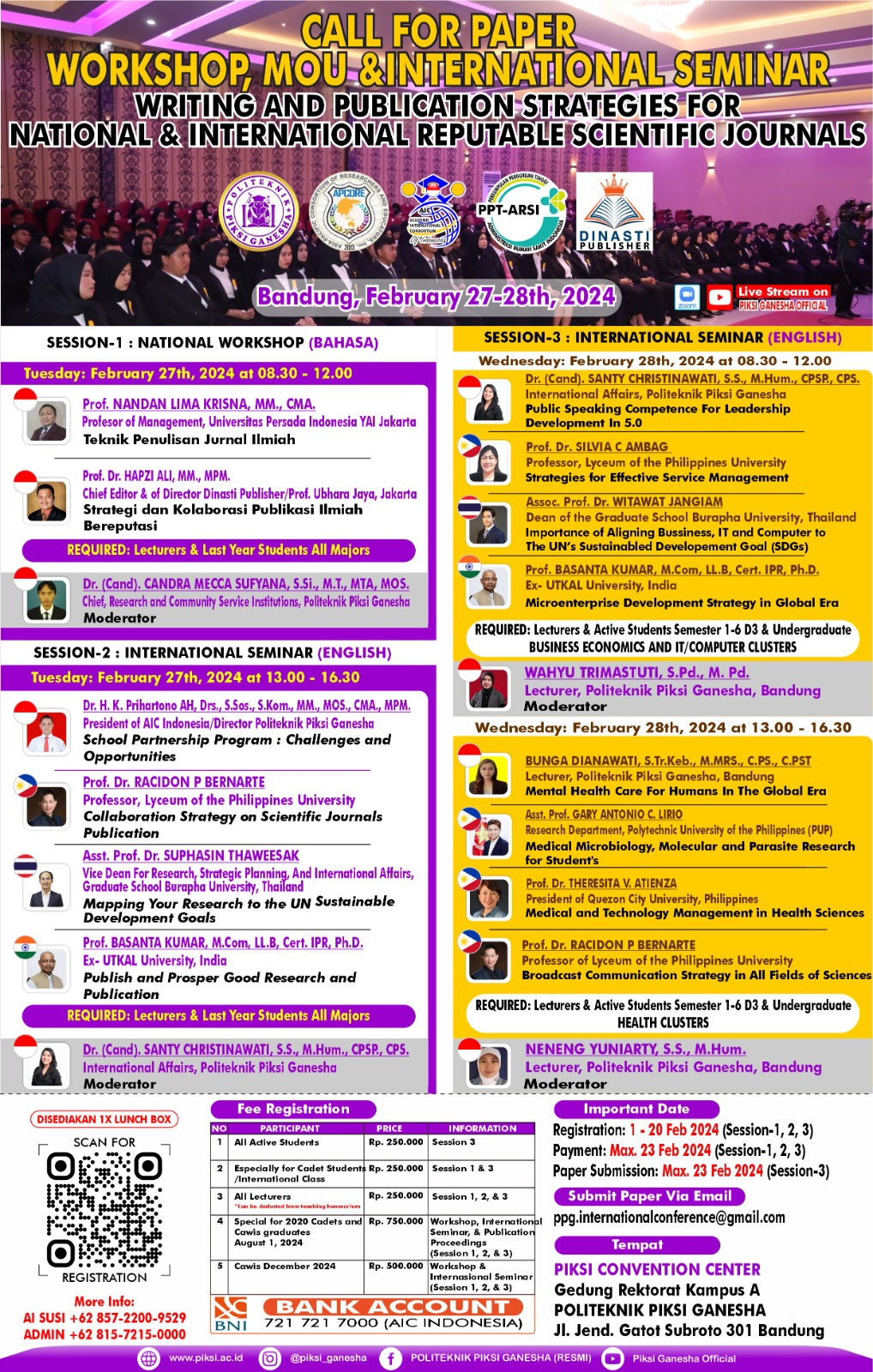 Call Paper, Workshop, MoU & International Seminar